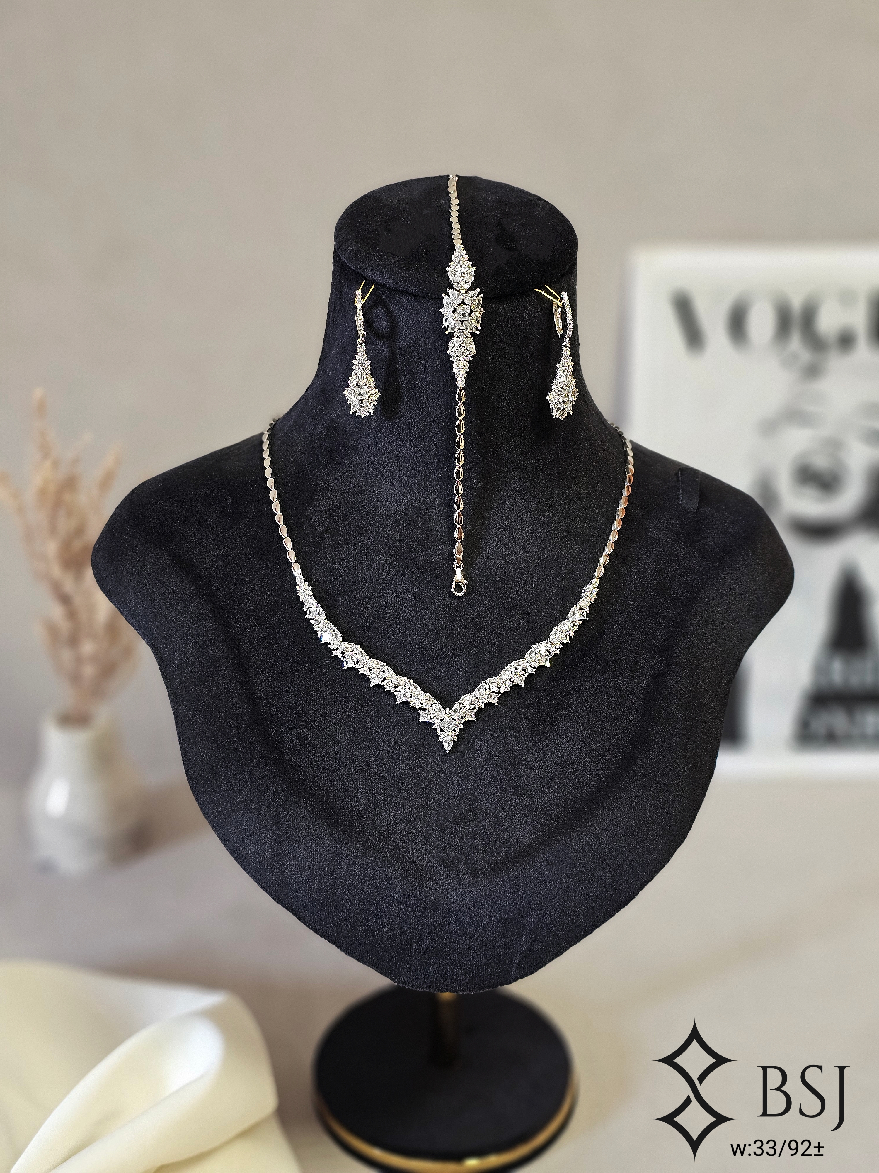 سرویس نقره GT146 با نگین برلیان و مارکیز | شیک زنانه و مناسب عروس