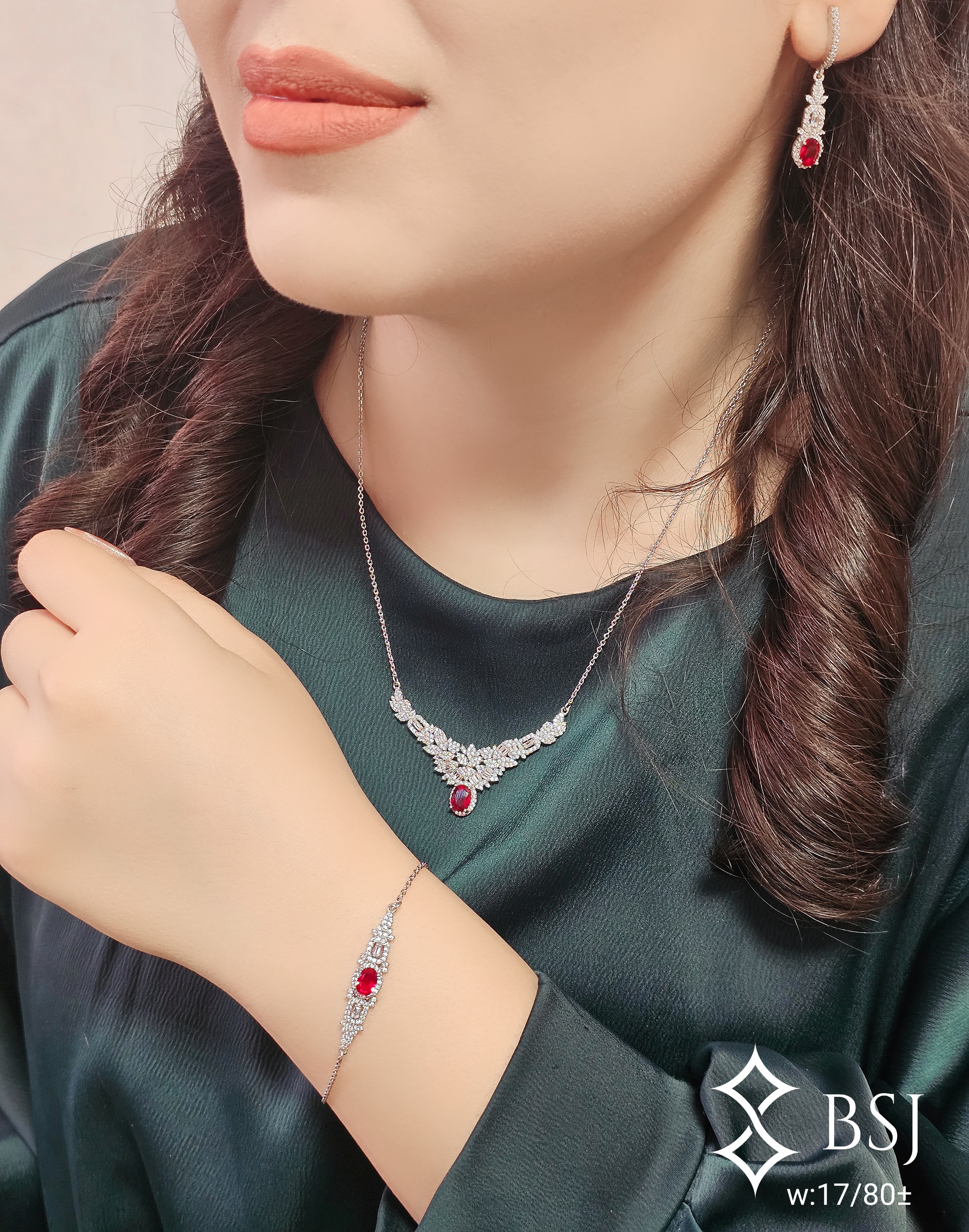 قیمت و خرید سرویس نقره GT126 مدل نگین‌دار و زنجیری