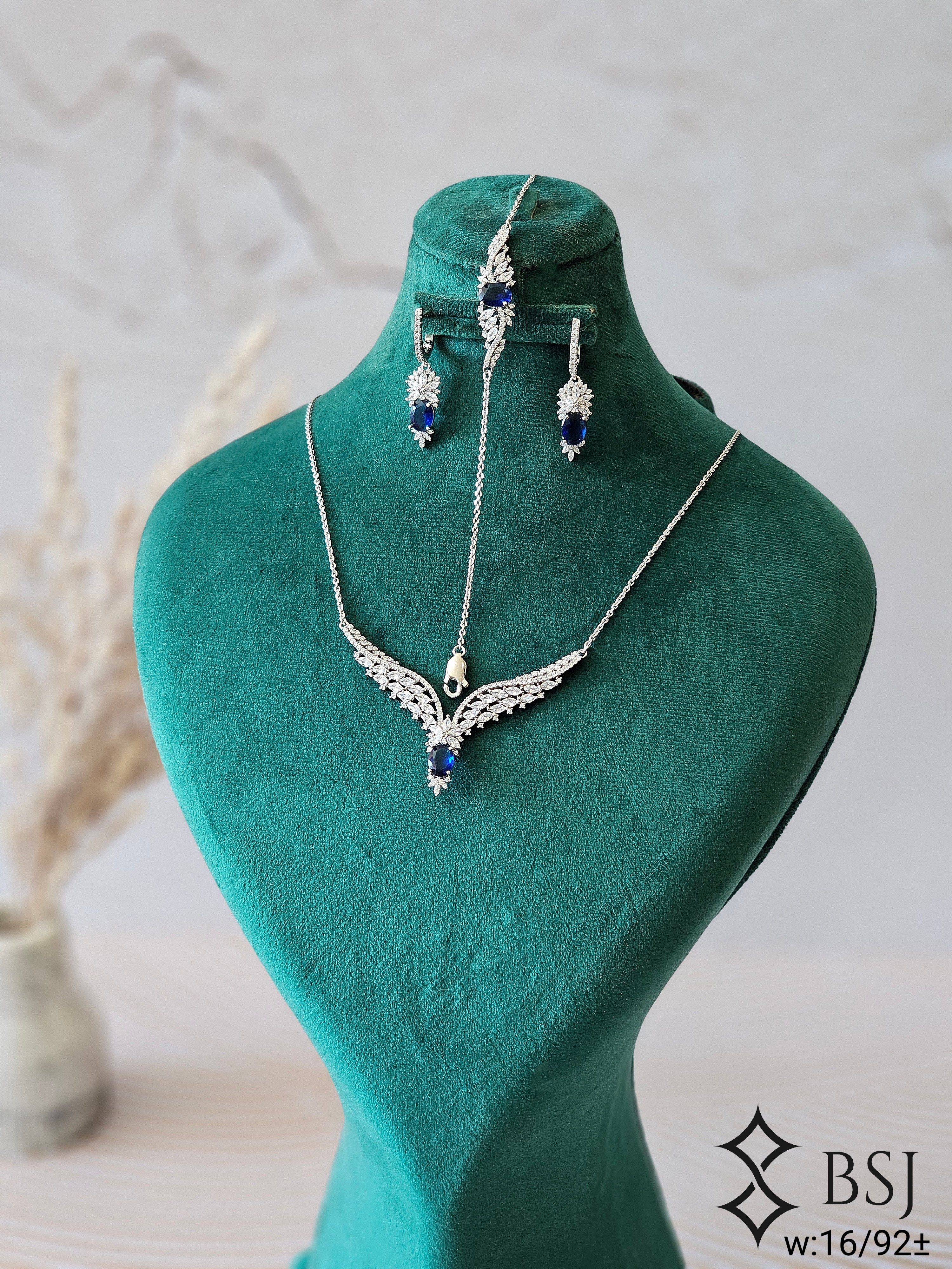 سرویس نقره GT158 نگین برلیان | شیک زنانه و مناسب عروس