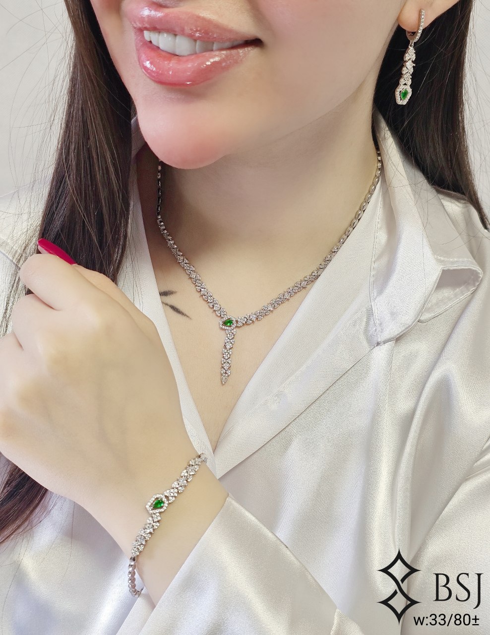 خرید سرویس نقره GT226؛ طراحی جسورانه مار با نگین‌های درخشان و خاص