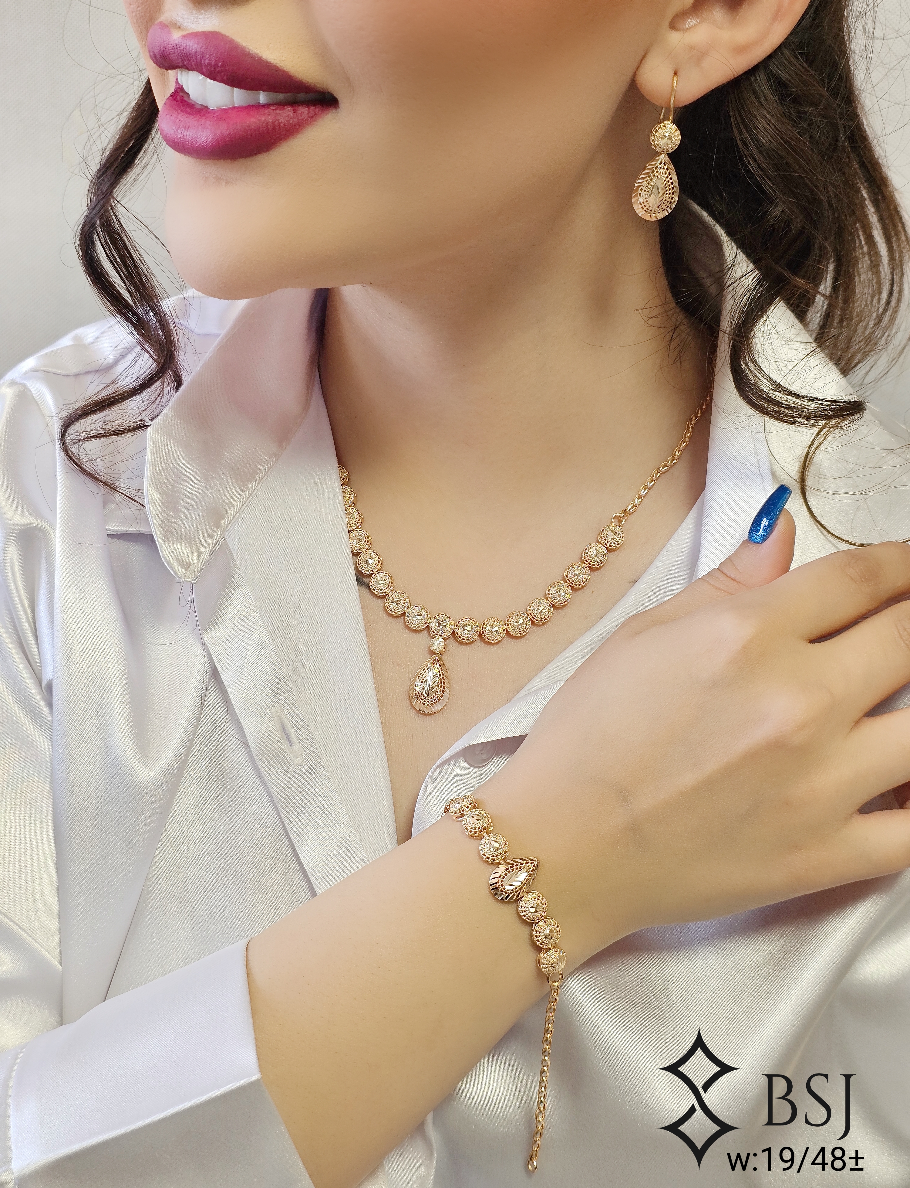 خرید سرویس نقره GT182 زنجیری تراش بدون نگین | طراحی مدرن و با قیمت مناسب